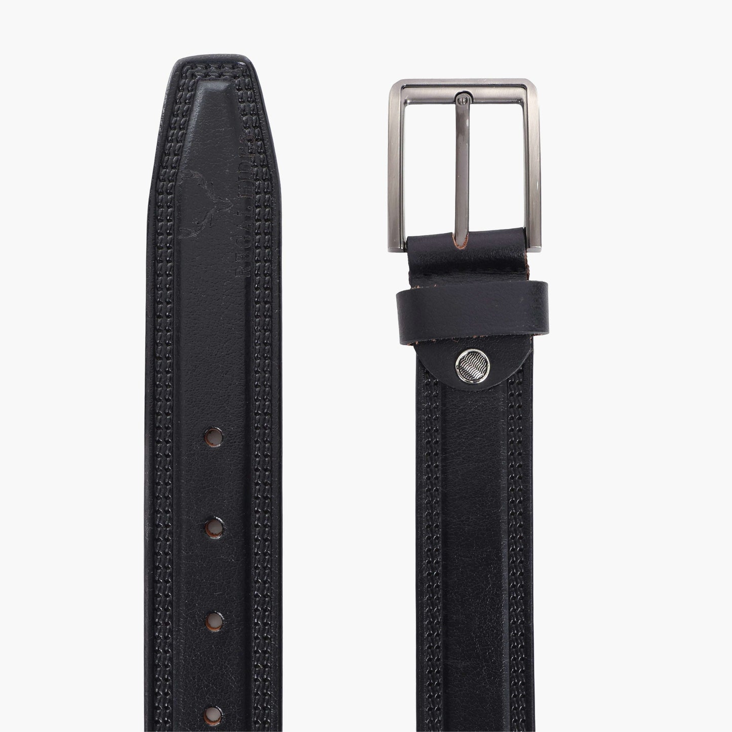 B11 Casual black leather belt