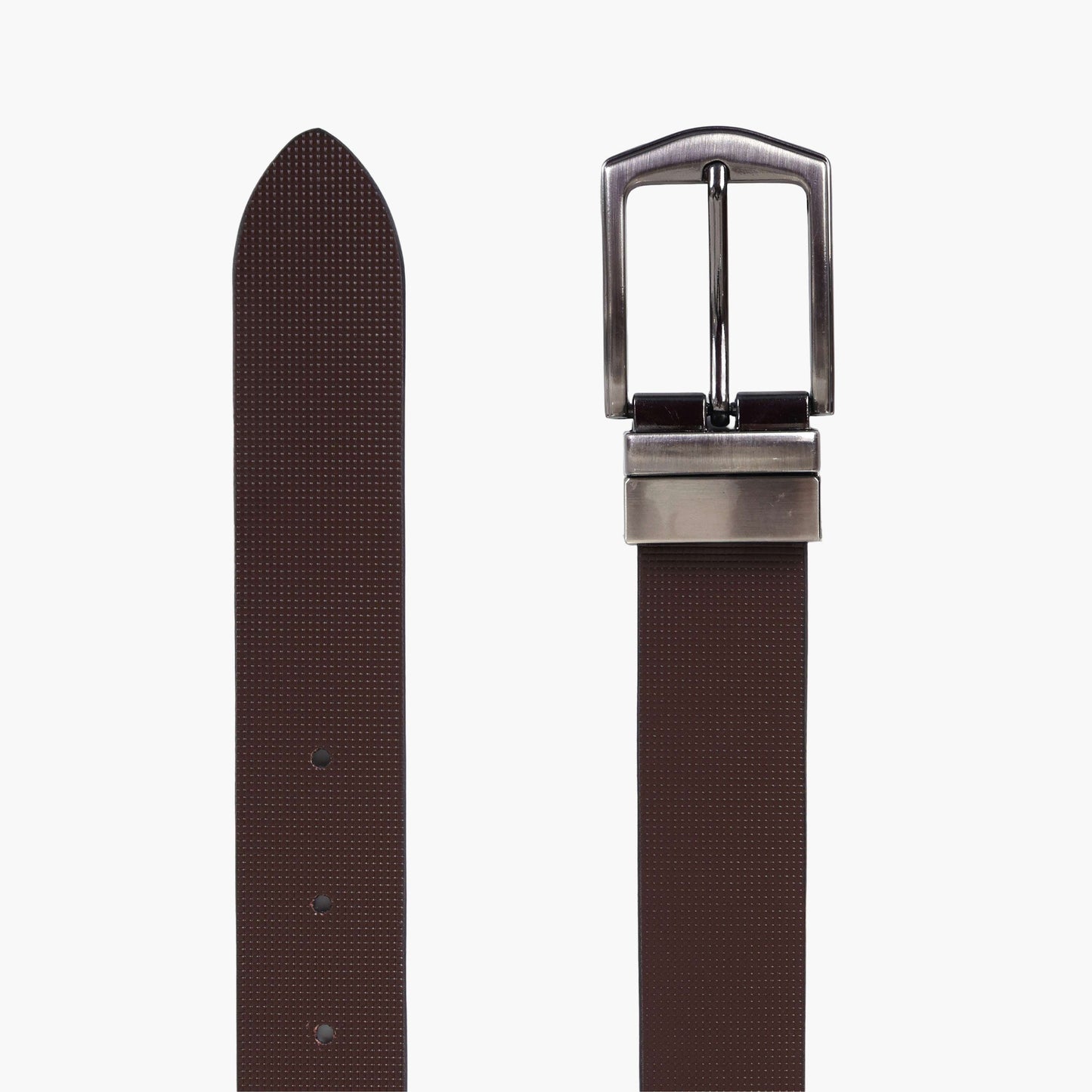 B08 Brown textured Reversible leather belt
