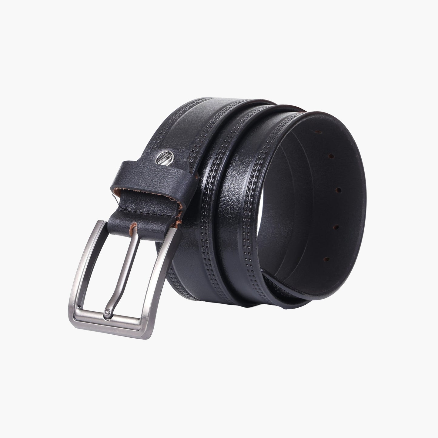 B11 Casual black leather belt