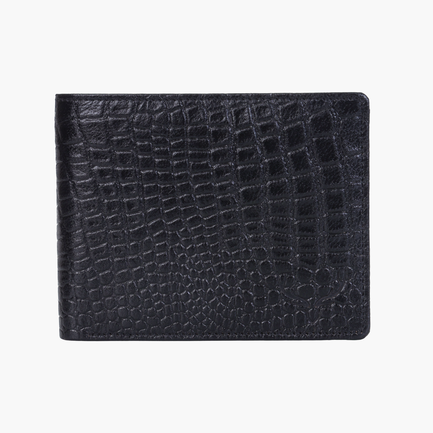 W02 Regal croco black bi-fold
