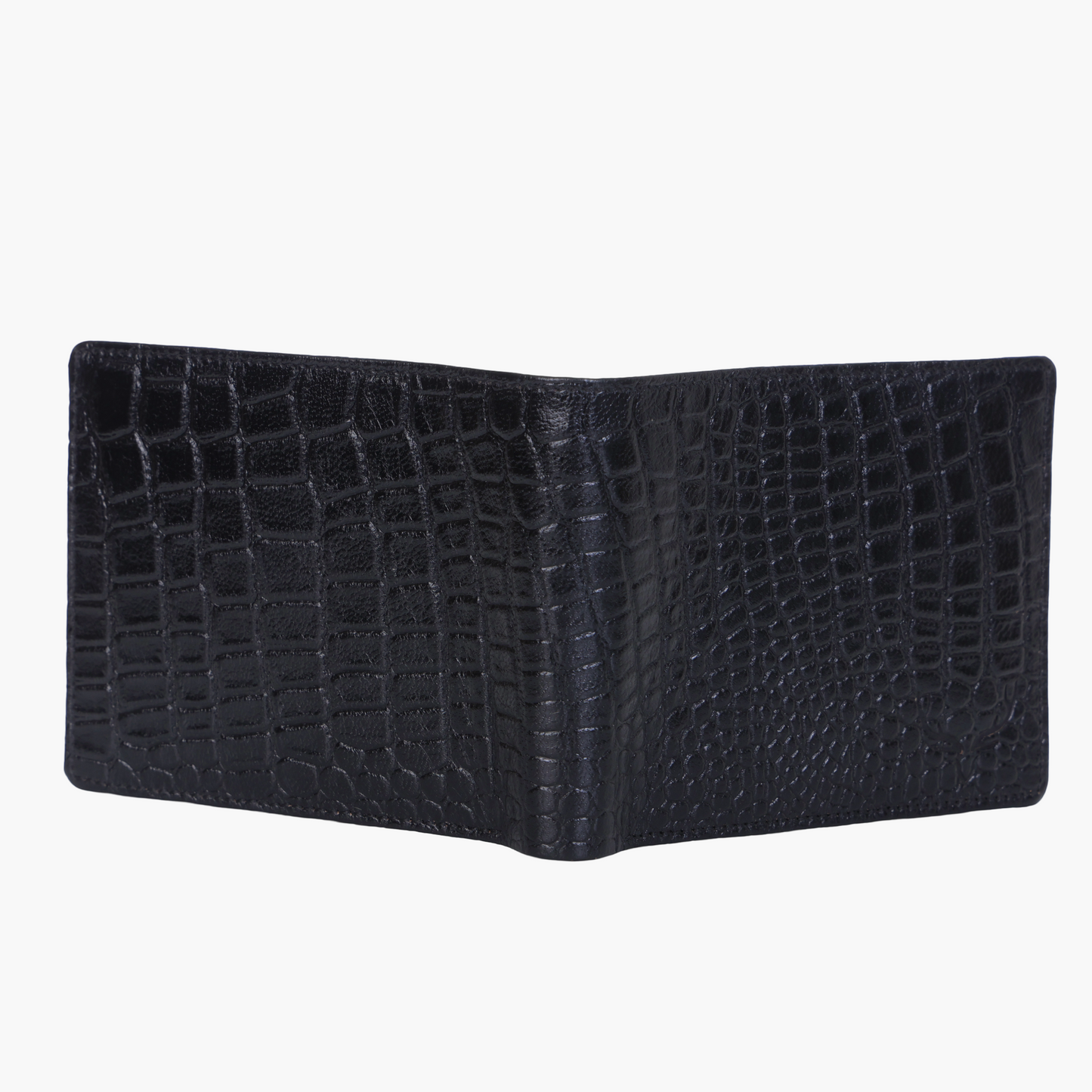 W02 Regal croco black bi-fold
