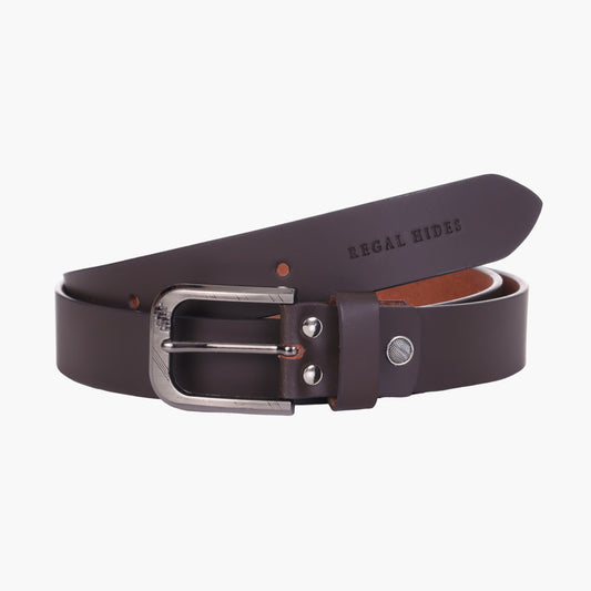 B01 Smooth brown leather belt