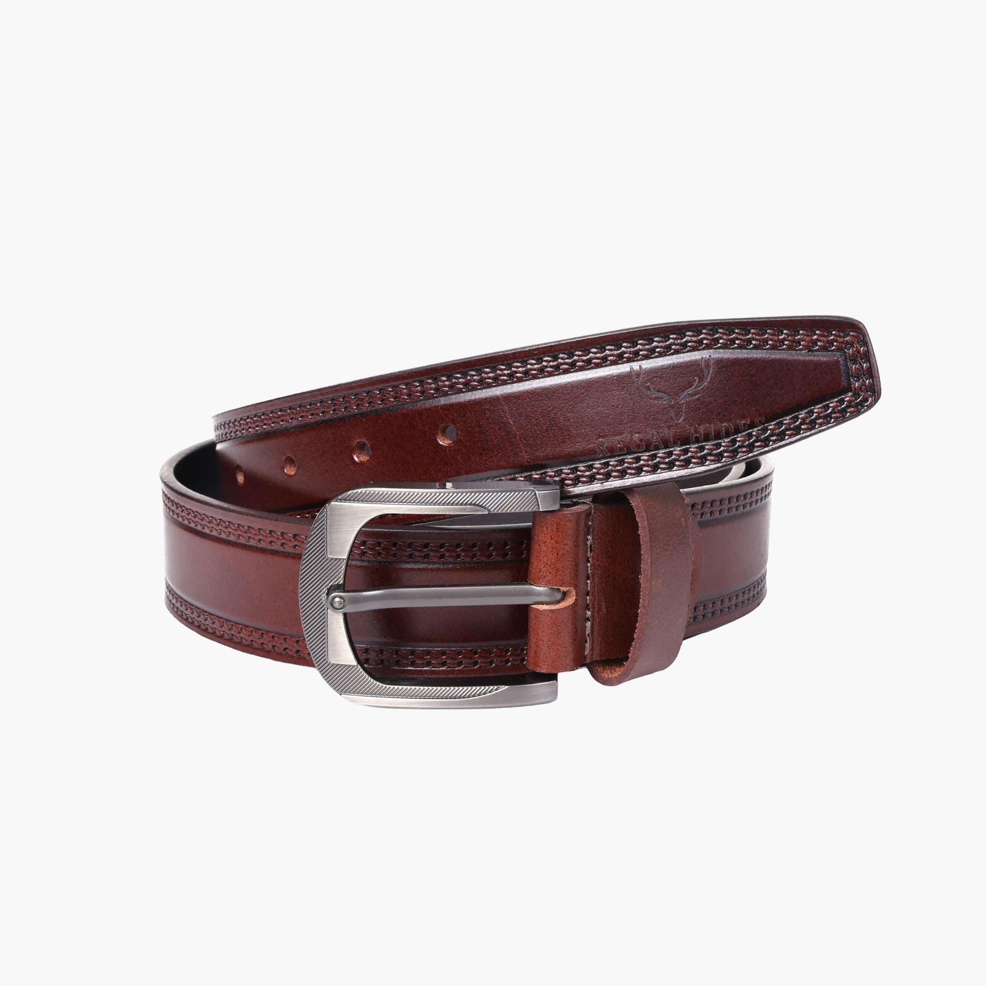 B11 Casual brown leather belt