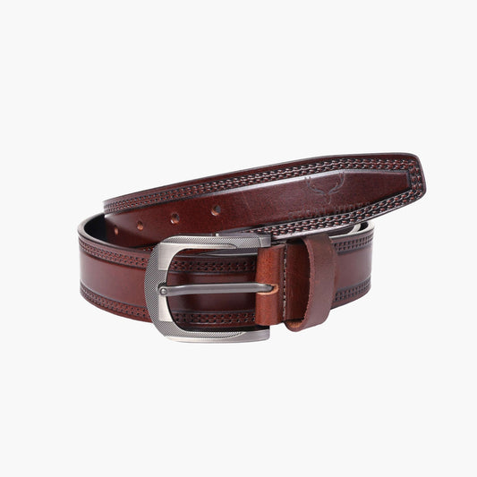 B11 Casual brown leather belt