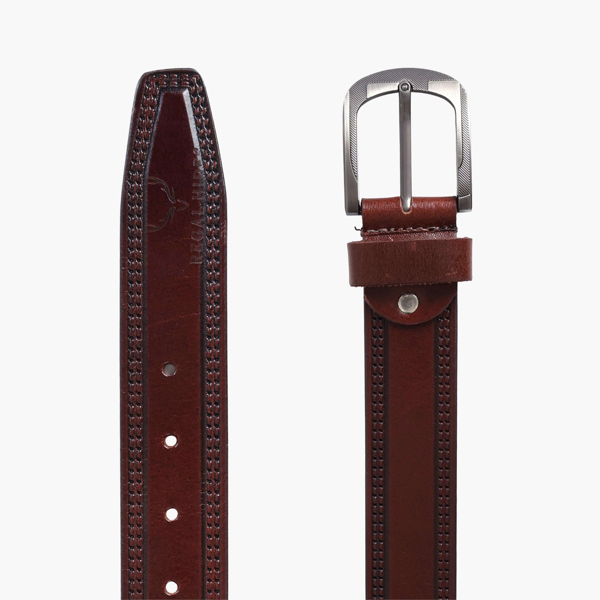 B11 Casual brown leather belt