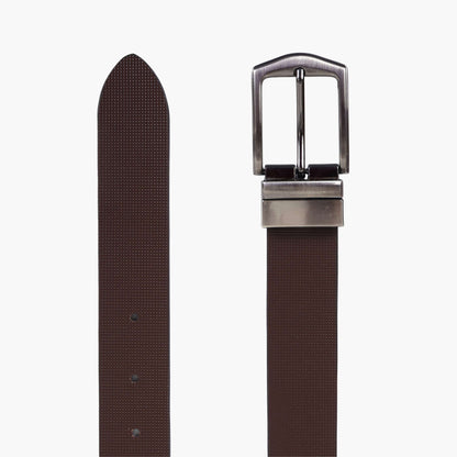 B08 Brown textured Reversible leather belt