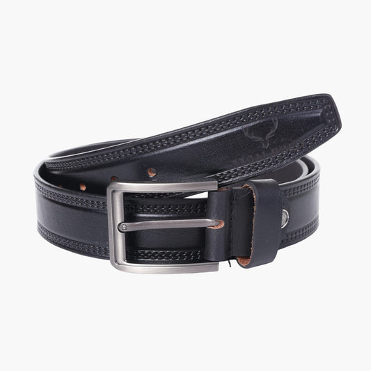 B11 Casual black leather belt