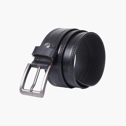 B11 Casual black leather belt