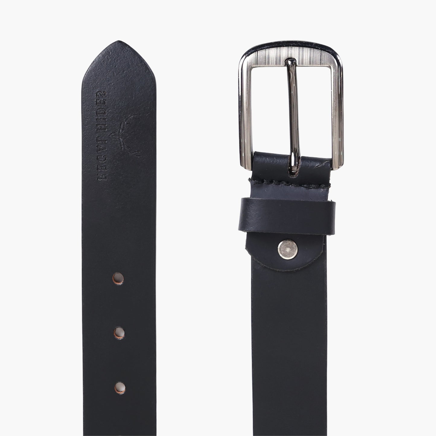 B01 Smooth black leather belt
