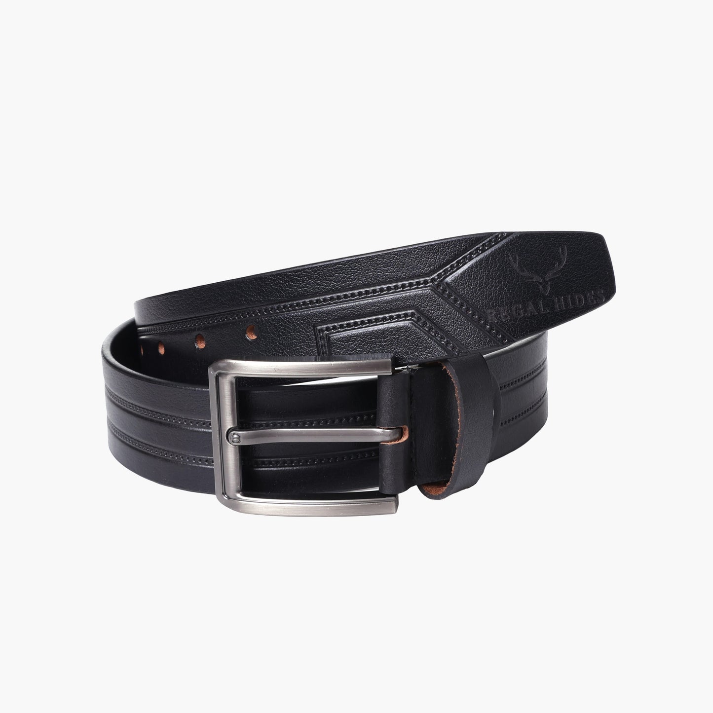 B10 Casual black leather belt