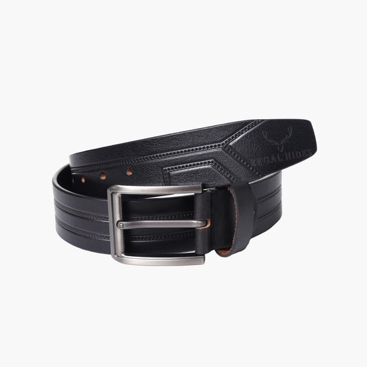 B10 Casual black leather belt