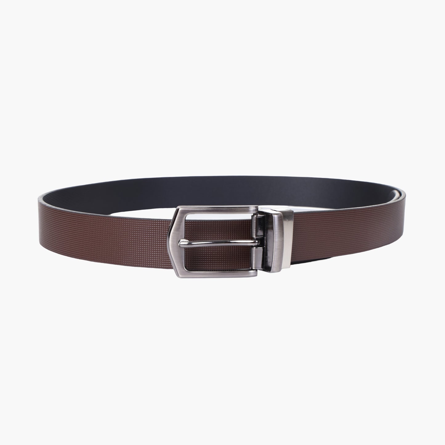B08 Brown textured Reversible leather belt