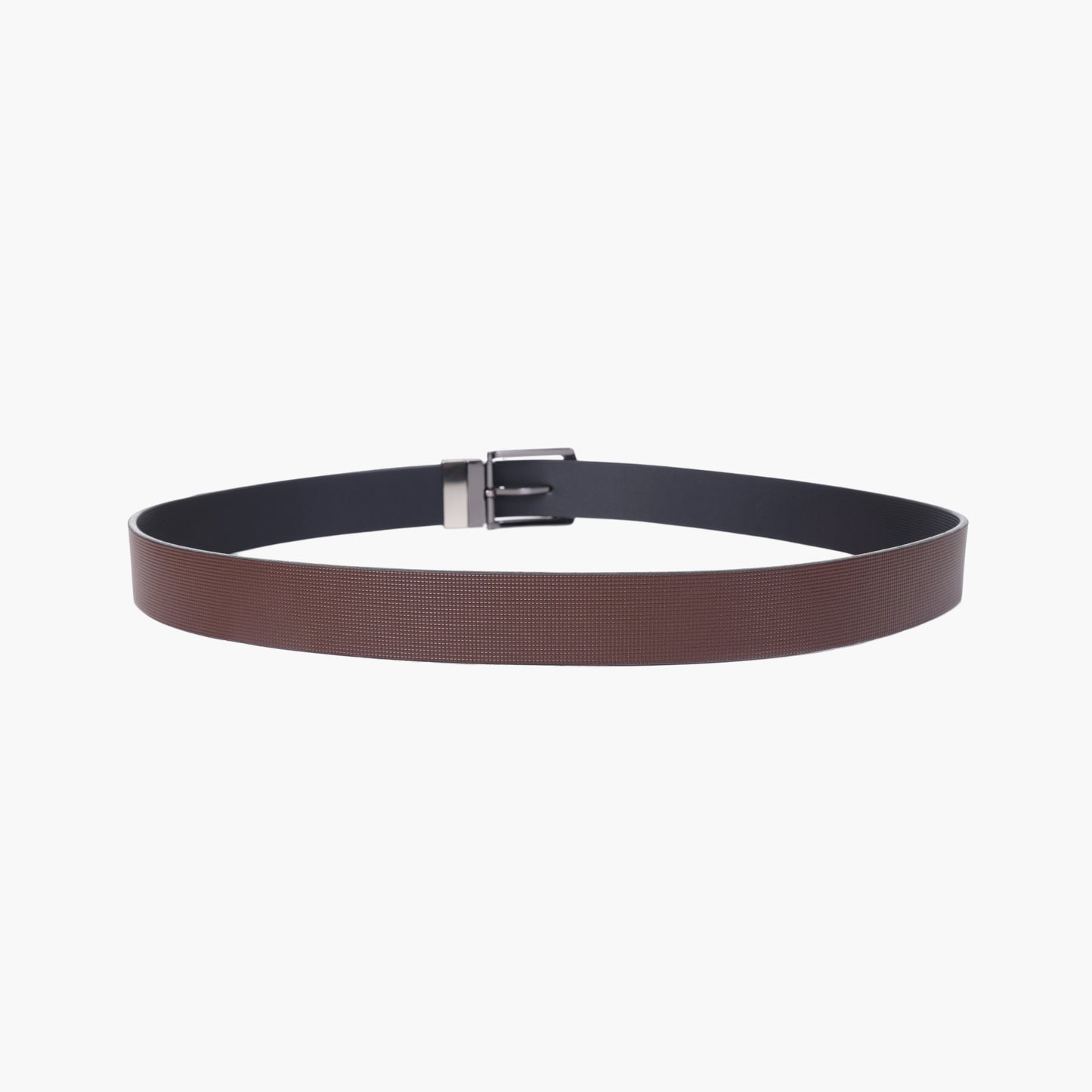 B08 Brown textured Reversible leather belt