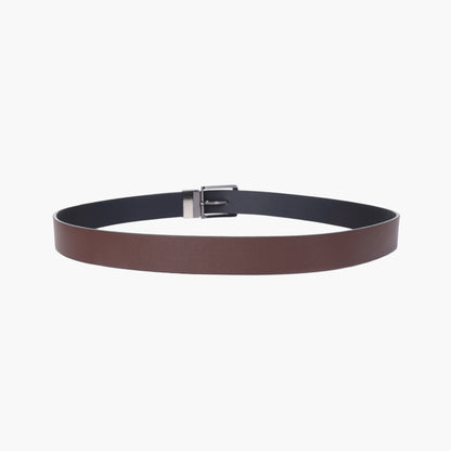 B08 Brown textured Reversible leather belt