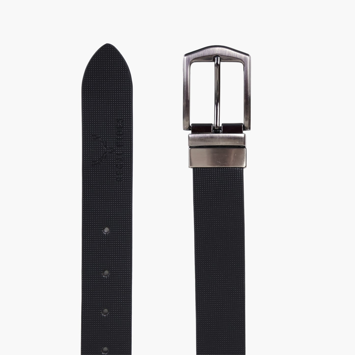B08 Black textured reversible leather belt