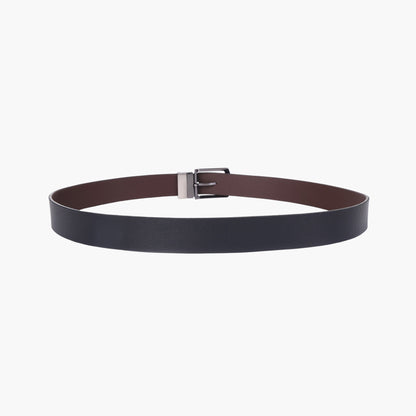 B08 Black textured reversible leather belt