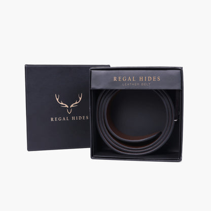 B01 Smooth brown leather belt
