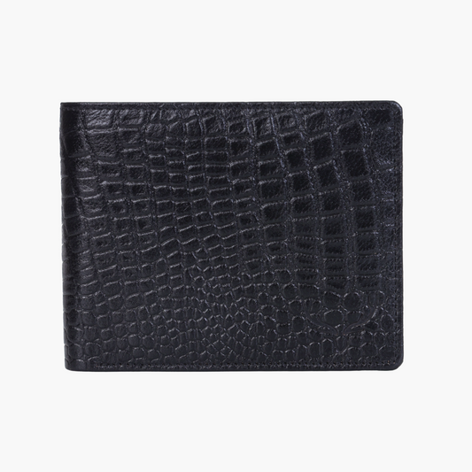W02 Regal croco black bi-fold