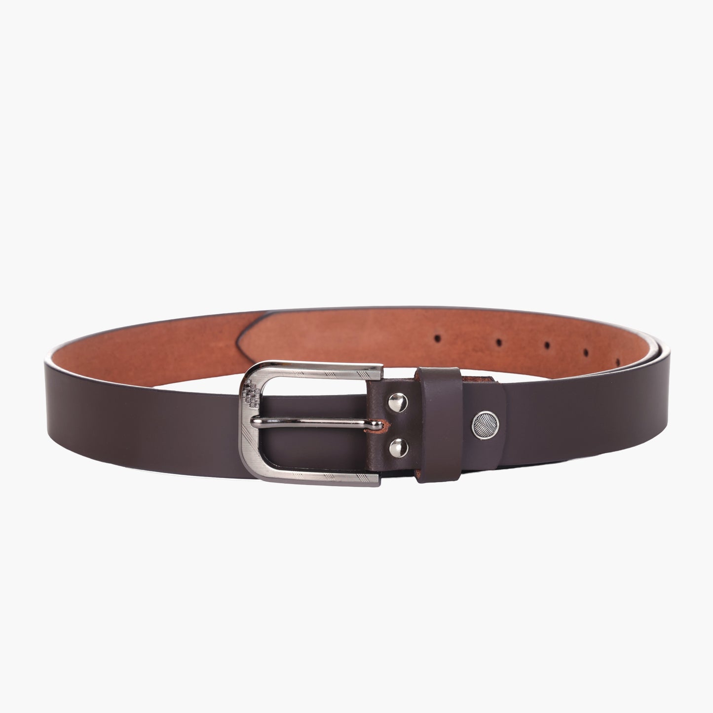 B01 Smooth brown leather belt