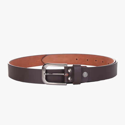 B01 Smooth brown leather belt