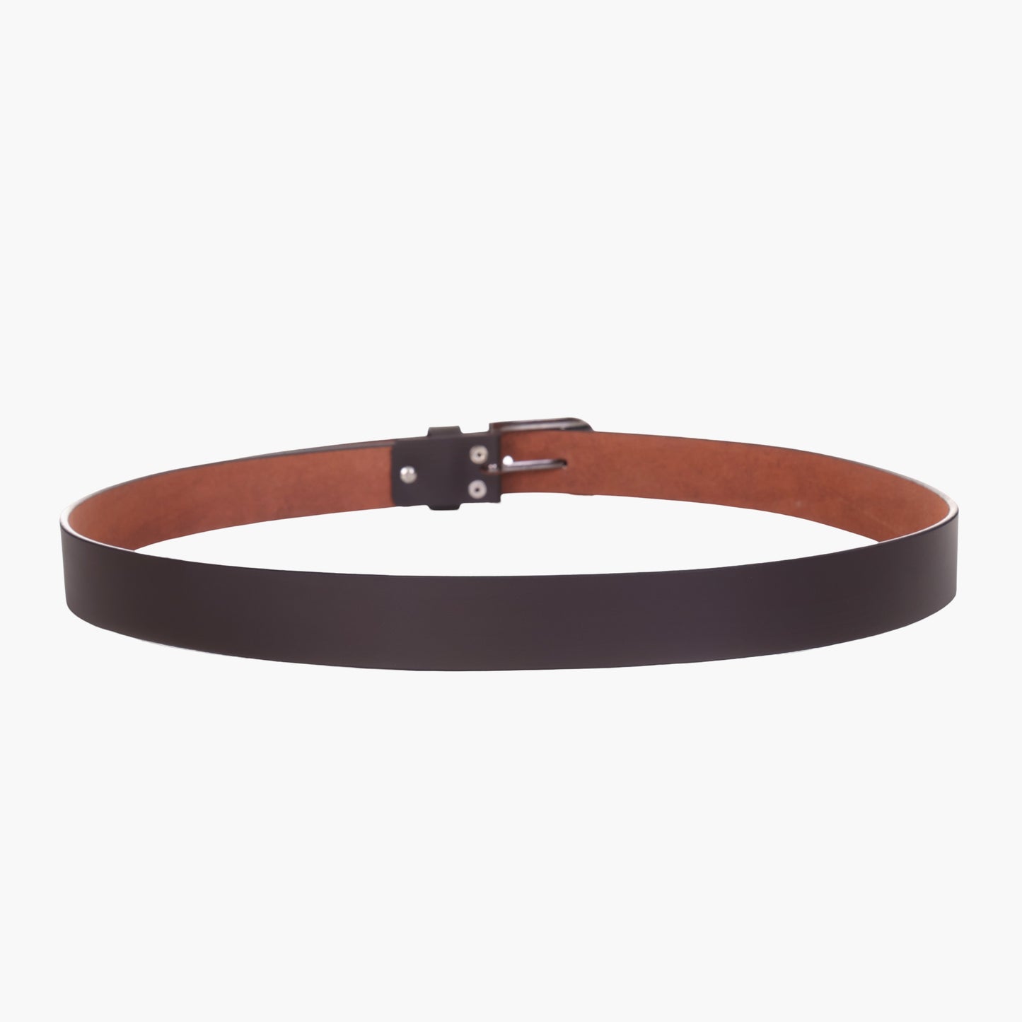 B01 Smooth brown leather belt