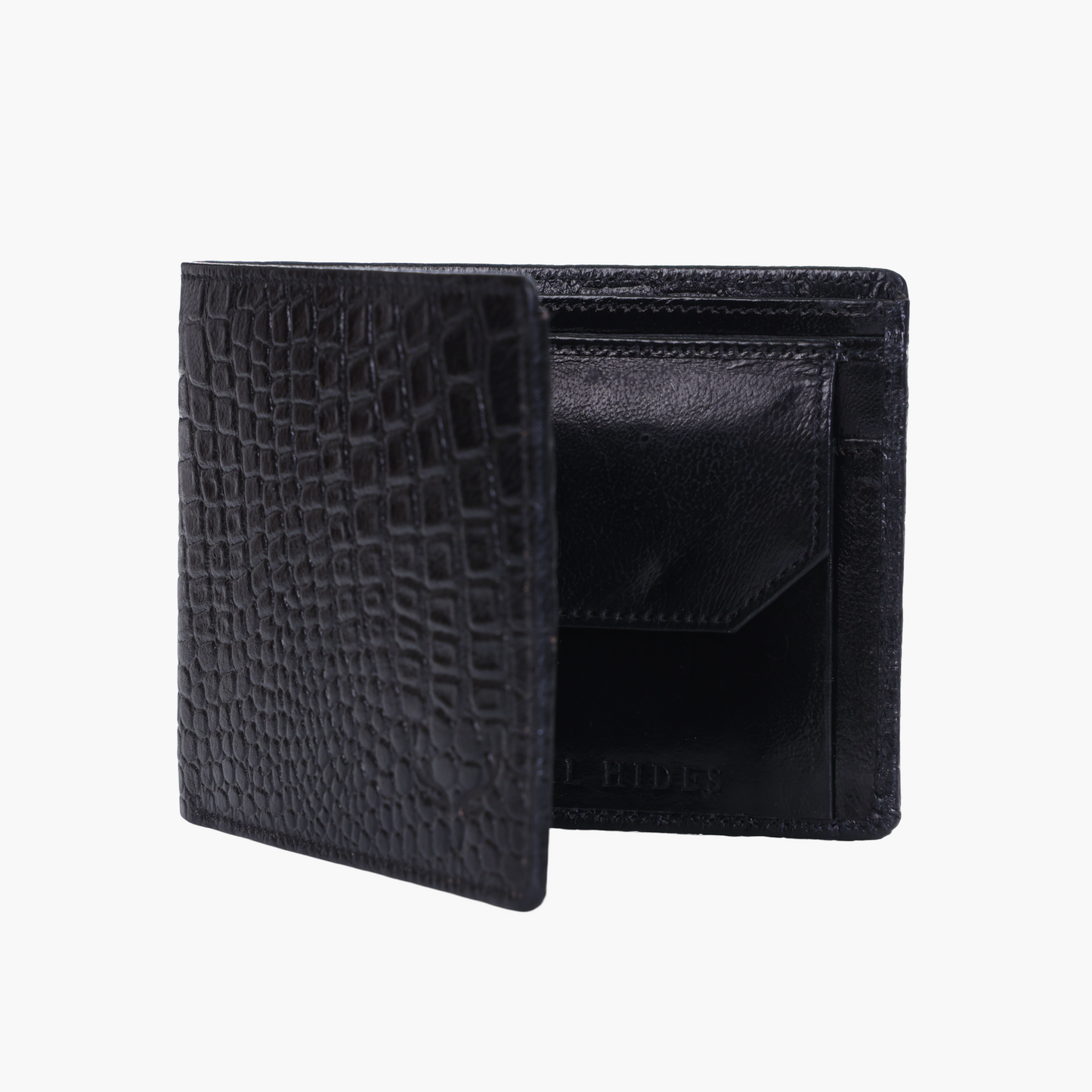 W02 Regal croco black bi-fold