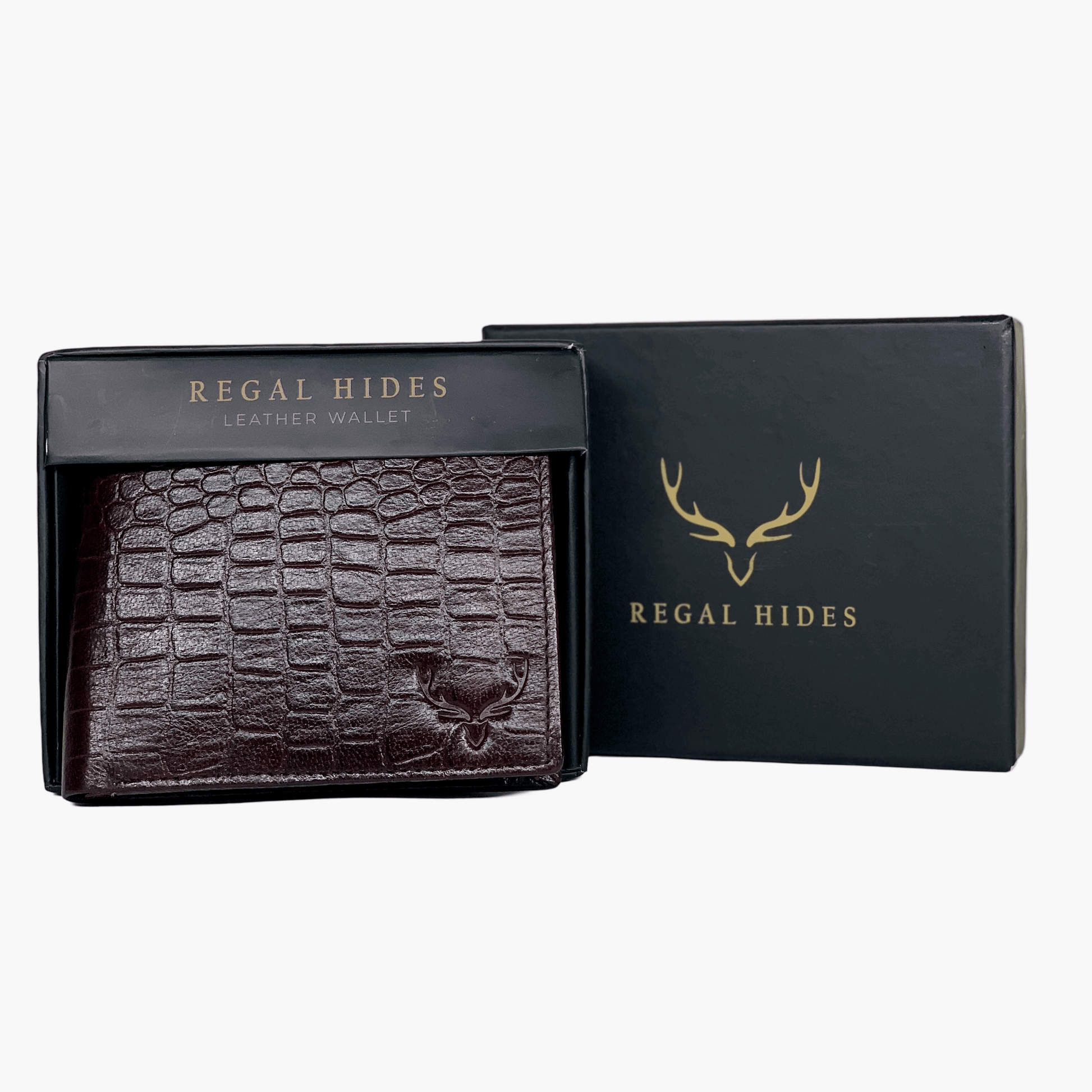 W02 Regal croco brown bi-fold